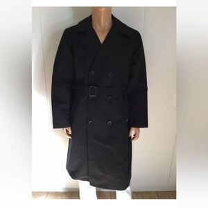 Stussy Double Breasted Men’s Black Trench Coat Size L